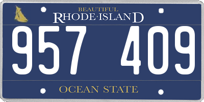 RI license plate 957409