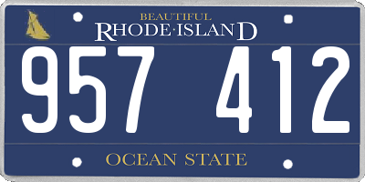 RI license plate 957412