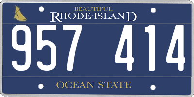 RI license plate 957414