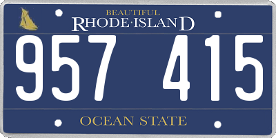 RI license plate 957415