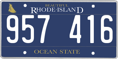 RI license plate 957416
