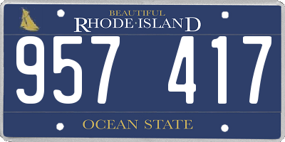 RI license plate 957417