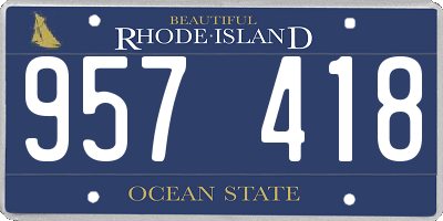 RI license plate 957418