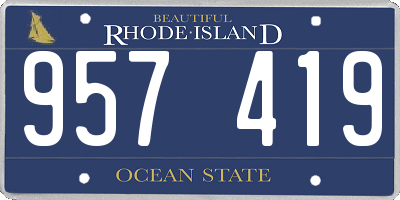 RI license plate 957419