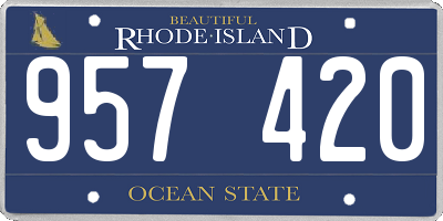 RI license plate 957420