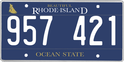 RI license plate 957421