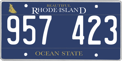 RI license plate 957423