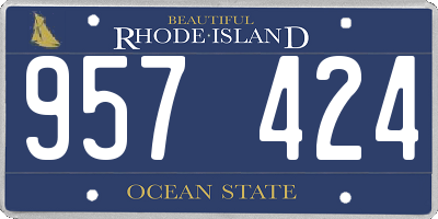 RI license plate 957424