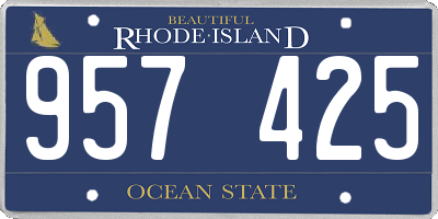 RI license plate 957425