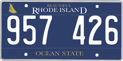 RI license plate 957426