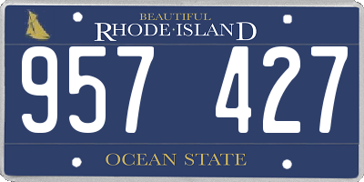 RI license plate 957427