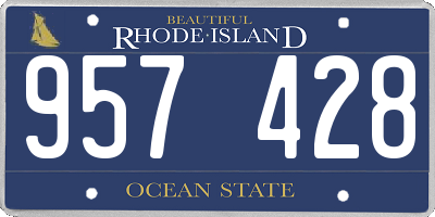 RI license plate 957428