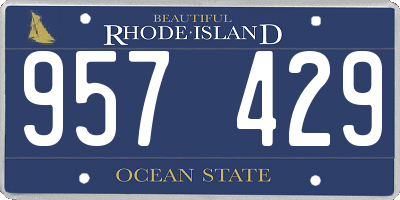 RI license plate 957429