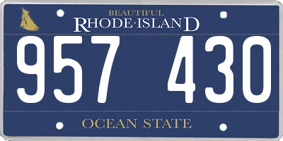 RI license plate 957430