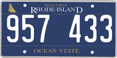 RI license plate 957433