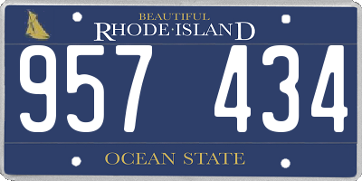 RI license plate 957434