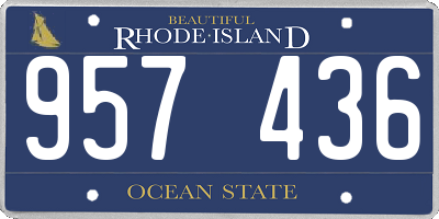 RI license plate 957436