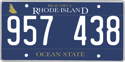 RI license plate 957438