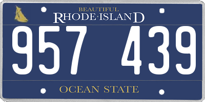 RI license plate 957439