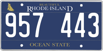 RI license plate 957443