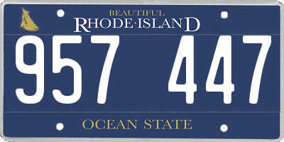 RI license plate 957447