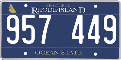 RI license plate 957449