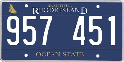 RI license plate 957451