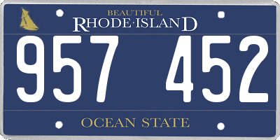 RI license plate 957452