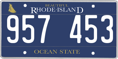 RI license plate 957453