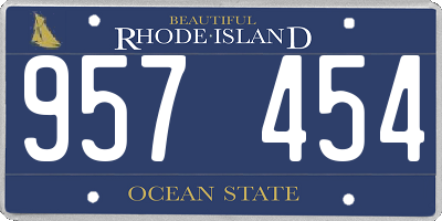 RI license plate 957454
