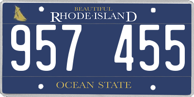 RI license plate 957455
