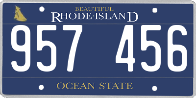 RI license plate 957456