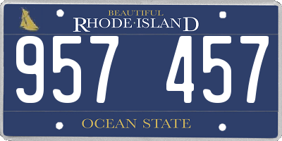 RI license plate 957457