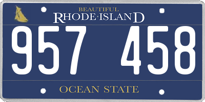 RI license plate 957458