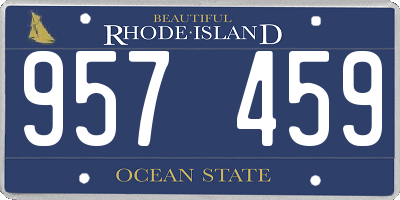 RI license plate 957459