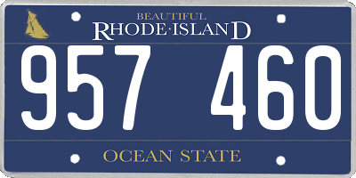 RI license plate 957460