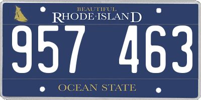 RI license plate 957463