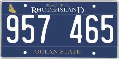 RI license plate 957465