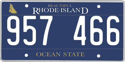 RI license plate 957466