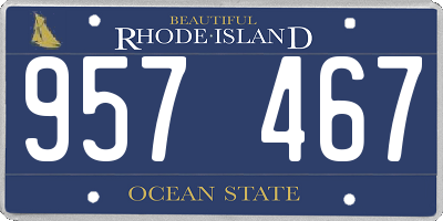 RI license plate 957467