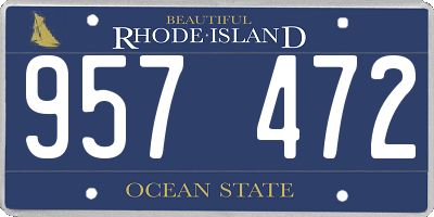 RI license plate 957472
