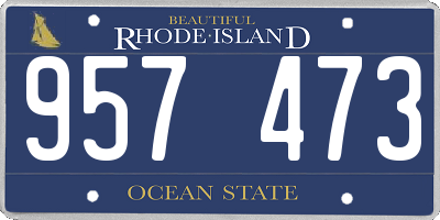 RI license plate 957473