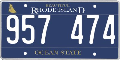 RI license plate 957474