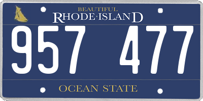 RI license plate 957477