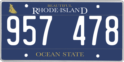 RI license plate 957478