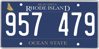 RI license plate 957479