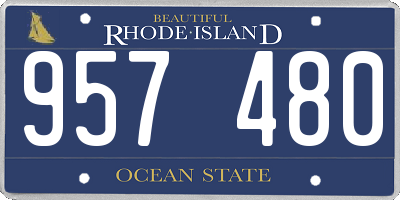 RI license plate 957480