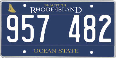 RI license plate 957482