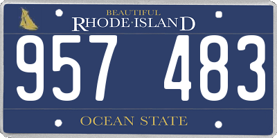 RI license plate 957483