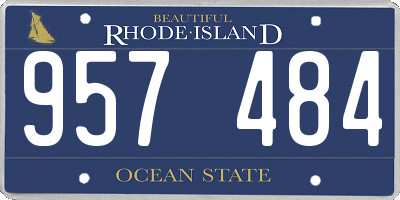 RI license plate 957484